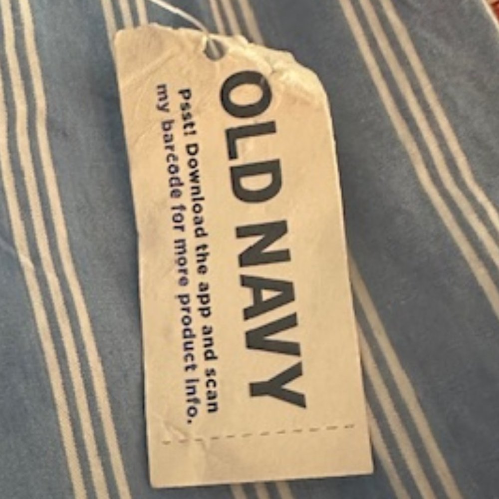 Women's NWT Old Navy Blue Striped Boyfriend Shirt XL- So CUTE! - Picture 8 of 9